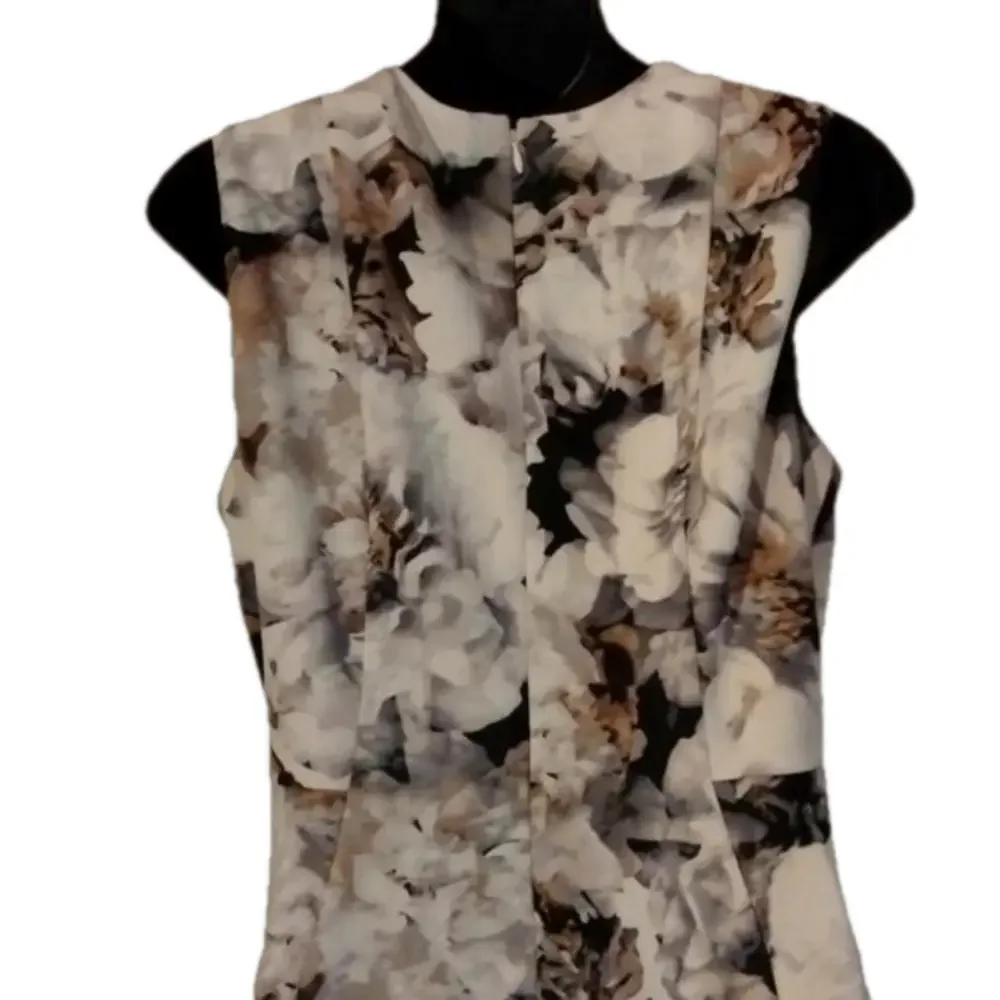 NWT Calvin Klein floral dress. Beautiful style and neutral colors for Fall. - Picture 6 of 15